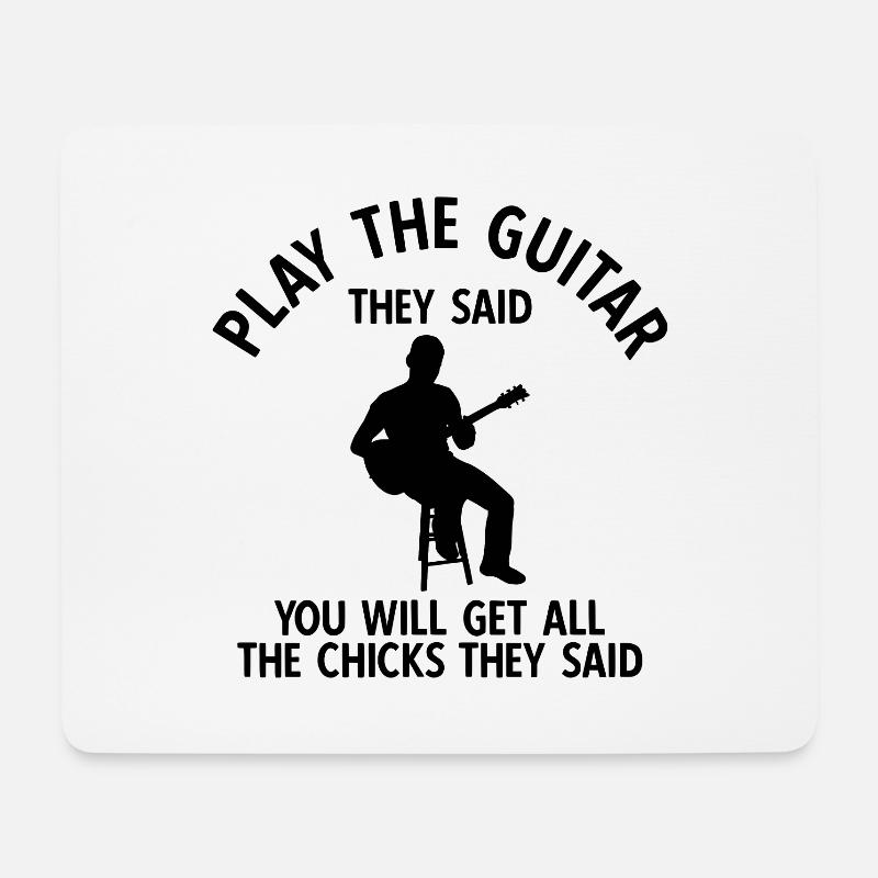 Akustik Spruch Für E-Gitarre Konzert Gitarre - Mousepad (Querformat) - Weiß