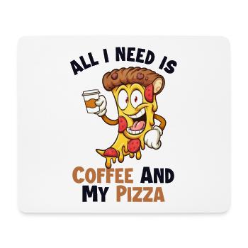 Coffee and my Pizza Pizza Pizzablech Pizzaofen - Mousepad (Querformat) - Weiß - Vorne