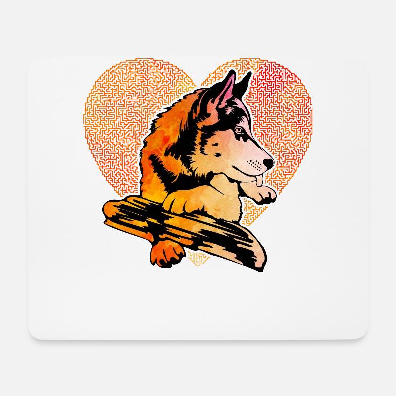 Husky - Mousepad (Querformat) - Weiß