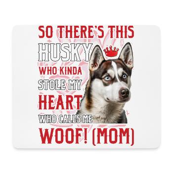 Maman Husky - Tapis de souris (format paysage) - blanc - Devant