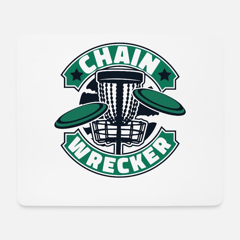 Chain Wrecker Frisbee Golf Korb Scheibe Disc - Mousepad (Querformat) - Weiß