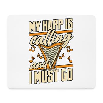My Harp Is Calling Konzertharfe Harfenmusik - Mousepad (Querformat) - Weiß - Vorne