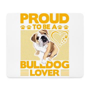 Fier d’être un amoureux du bouledogue - Tapis de souris (format paysage) - blanc - Devant