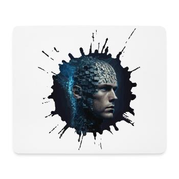 Digitale Evolution - Zukunftsvision Cyber Mensch - Mousepad (Querformat) - Weiß - Vorne