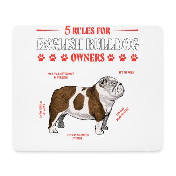 5 rules for English Bulldog owners - Mouse Pad (horizontal) - white - Front