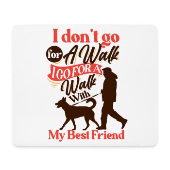 Ich gehe mit meinem besten Freund spazieren, Gassi - Mousepad (Querformat) - Weiß - Vorne
