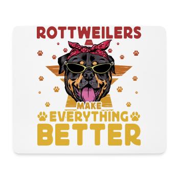 Les rottweilers améliorent tout - Tapis de souris (format paysage) - blanc - Devant