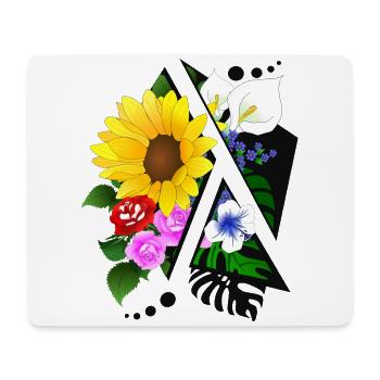 Blumen Arrangement abstrakt zerschnitten - Mousepad (Querformat) - Weiß - Vorne