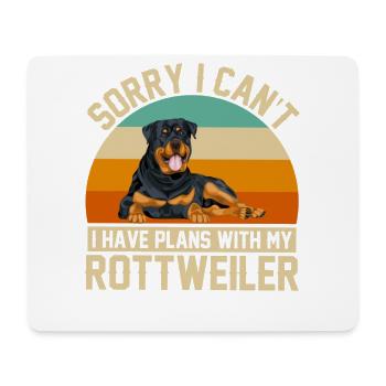 Désolé, je ne peux pas avoir de projets avec mon Rottweiler - Tapis de souris (format paysage) - blanc - Devant