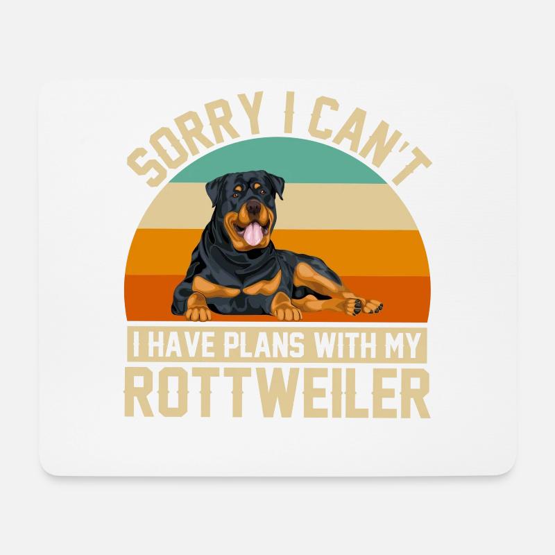 Sorry i can't I have plans with my Rottweiler - Mousepad (Querformat) - Weiß