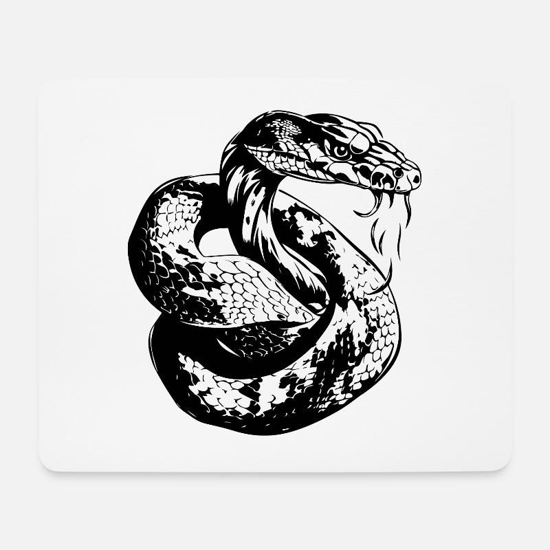 Schlange Tattoo Cobra - Mousepad (Querformat) - Weiß
