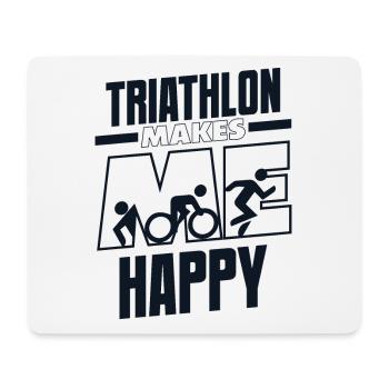 Triathlon Makes Me Happy Training Triathlon Bike - Mouse Pad (horizontal) - white - Front