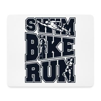 Swim Bike Run Triathlon Bike Triathlete Training - Mouse Pad (horizontal) - white - Front