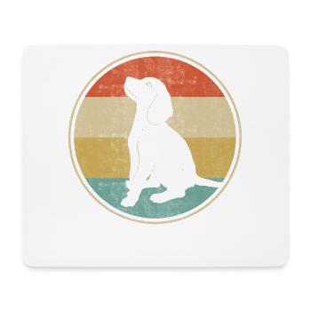 Beagle Dog Retro - Mouse Pad (horizontal) - white - Front