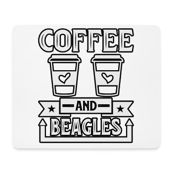 Coffee and Beagles - Mouse Pad (horizontal) - white - Front