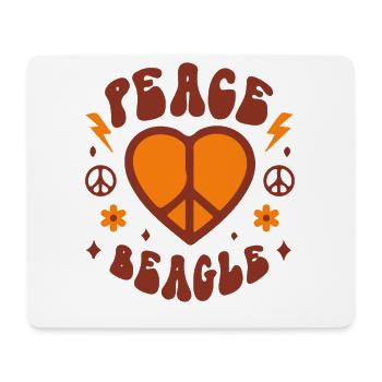 Peace love beagle - Mouse Pad (horizontal) - white - Front