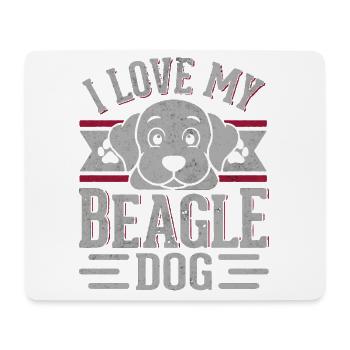 I love my beagle dog - Mousepad (Querformat) - Weiß - Vorne