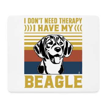 Je n’ai pas besoin de thérapie J’ai mon Beagle - Tapis de souris (format paysage) - blanc - Devant