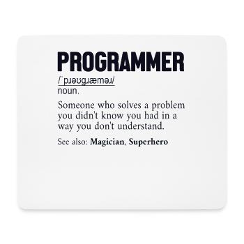 Programmer Definition Software Developer Coder - Mouse Pad (horizontal) - white - Front