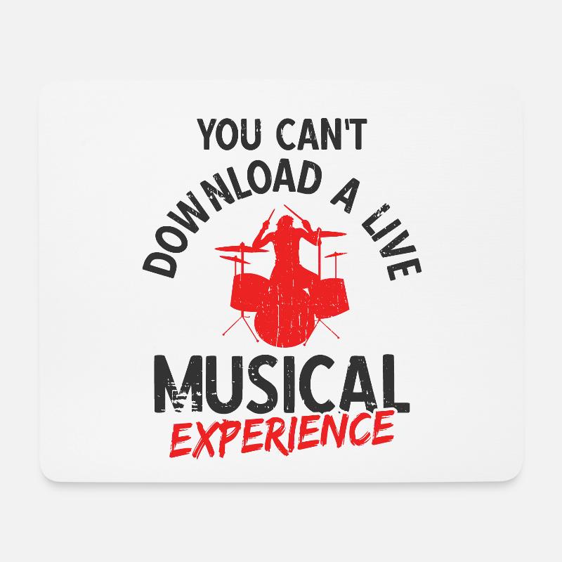 Schlagzeug Spieler Drummer - Mousepad (Querformat) - Weiß