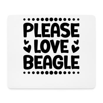 S’il vous plaît aimez Beagle - Tapis de souris (format paysage) - blanc - Devant
