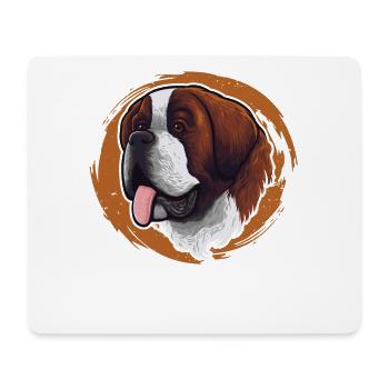 Ami à quatre pattes Wauwau Propriétaire de chien St. Bernard - Tapis de souris (format paysage) - blanc - Devant