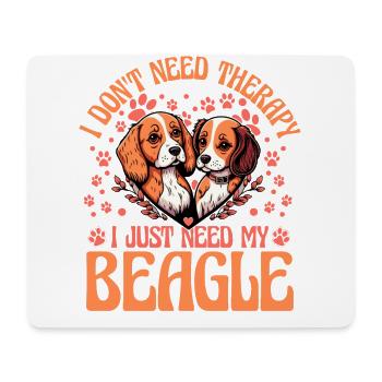 Je n’ai pas besoin de thérapie, j’ai juste besoin de mon Beagle - Tapis de souris (format paysage) - blanc - Devant