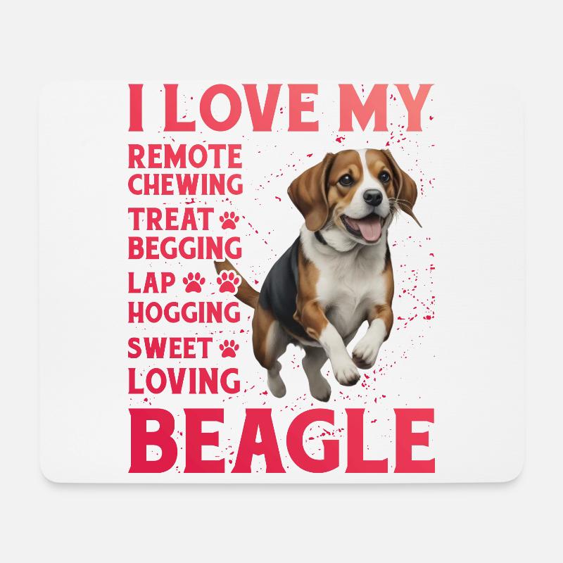 I love my Beagle - Mousepad (Querformat) - Weiß