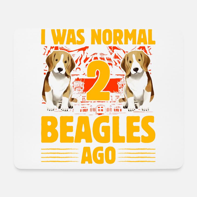 I was normal 2 Beagles ago Beagle - Mousepad (Querformat) - Weiß