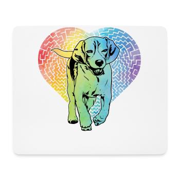 Beagle Dog Retro - Mouse Pad (horizontal) - white - Front