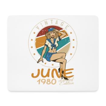 Vintage 1980 - Born In June 1980 - Mouse Pad (horizontal) - white - Front