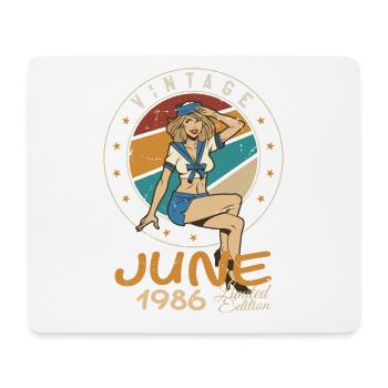 Millésime 1986 - Né En Juin 1986 - Tapis de souris (format paysage) - blanc - Devant