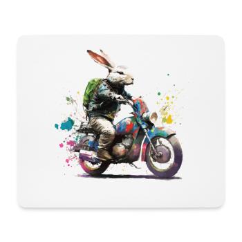 Graffiti Hase auf Motorroller Motorrad - Mousepad (Querformat) - Weiß - Vorne