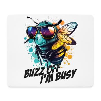 Hummel mit Sonnenbrille Buzz Off I'm Busy - Mousepad (Querformat) - Weiß - Vorne