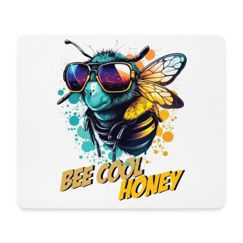 Graffiti Hummel mit Sonnenbrille Bee Cool Honey - Mousepad (Querformat) - Weiß - Vorne