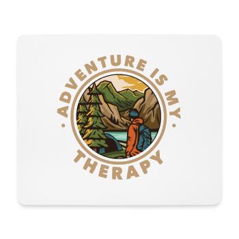 L’aventure est ma thérapie Trekking Randonnée en montagne - Tapis de souris (format paysage) - blanc - Devant
