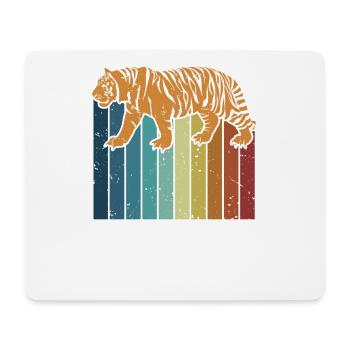 Retro Raubkatze Königstiger Wildkatze Sibirischer - Mousepad (Querformat) - Weiß - Vorne