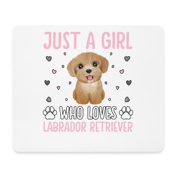 Juste une fille qui aime Labrador Retriver - Tapis de souris (format paysage) - blanc - Devant