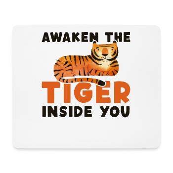 Awaken The Tiger Inside You Königstiger - Mousepad (Querformat) - Weiß - Vorne
