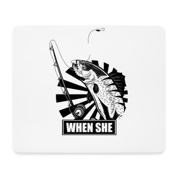 I Like It When She Bends Over - Funny Fishing - Mousepad (Querformat) - Weiß - Vorne