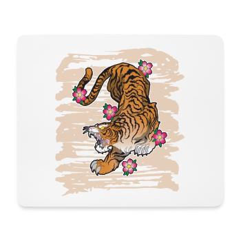 Wildkatze Raubkatze Königstiger Sibirischer Tiger - Mousepad (Querformat) - Weiß - Vorne