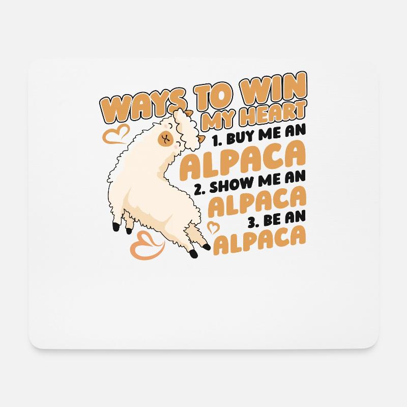 Ways To Win My Heart Lama Pako Alpaca - Mousepad (Querformat) - Weiß