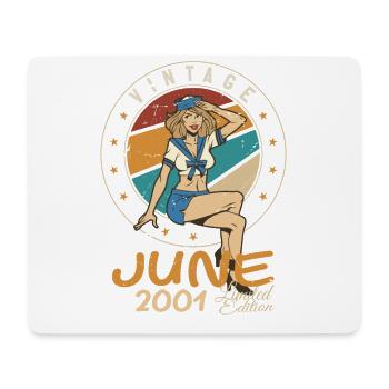 Vintage 2001 - Born In June 2001 - Mouse Pad (horizontal) - white - Front