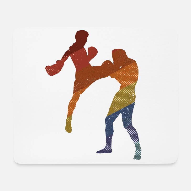 Kickboxing - Mousepad (Querformat) - Weiß