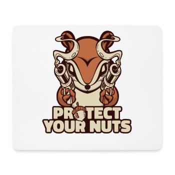Protect Your Nuts Squirrel Fuchshörnchen - Mousepad (Querformat) - Weiß - Vorne
