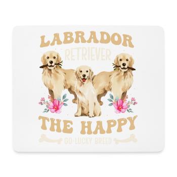 Labrador Retriever la race heureuse et chanceuse - Tapis de souris (format paysage) - blanc - Devant