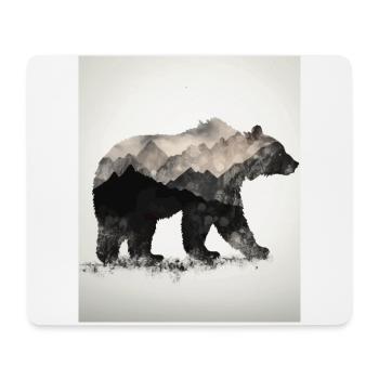 Ours majestueux dans les montagnes sur fond blanc - Tapis de souris (format paysage) - blanc - Devant