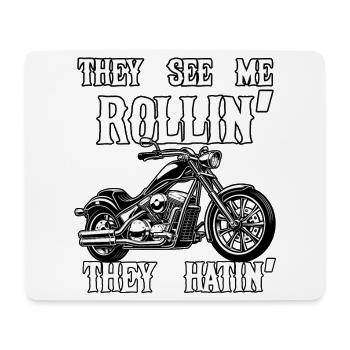 Rollin' Renegade Ride Attitude Lustiges Motorrad - Mousepad (Querformat) - Weiß - Vorne