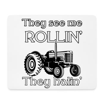 Rollin' Pride : libérez la puissance du tracteur - Tapis de souris (format paysage) - blanc - Devant