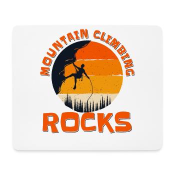 Mountain Climbing Rocks Sportklettern - Mousepad (Querformat) - Weiß - Vorne